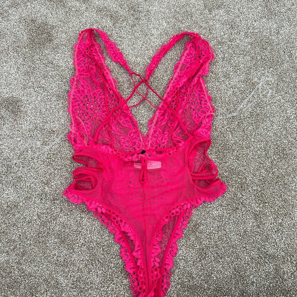 New NWT Victoria’s Secret Very Sexy, Lace Cut Out, Bright Pink, Teddy, Lingerie - Picture 5 of 8